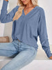 Plus Size V-Neck Textured Long Sleeve T-Shirt by Simply Love