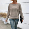 Women’s Textured Round-Neck Long-Sleeve Pullover by FitiqueFit