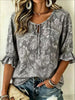 Women's Floral Print Three-Quarter Sleeve Shirt – Relaxed Retro by FitiqueFit