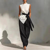 Women's Lace-Up Sleeveless Top & Wide-Leg Pants Set by FitiqueFit