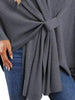 Solid Color Tie-Front Knit Cape Top by Wild and Free Boutique