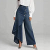 Women's Washed Denim Skort with Button Closure by FitiqueFit