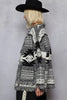 POL Open Front Geometric Print Cardigan with Fringe Detail by FitiqueFit