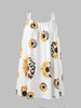 🌻 Plus Size Sunflower Print Sleeveless Wrap Dress by FitiqueFit