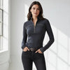 Women’s Retro Stand Collar Half Zip Pullover Top by FitiqueFit