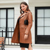 Women’s Long Leather Trench Coat – Fashion Outerwear by FitiqueFit