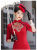 Gold Velvet Chinese Style No Slit Plus Size Cheongsam Women