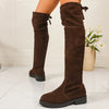 Women’s Elastic Knee-High Boots – Thick Sole Solid Color Fashion Boots by FitiqueFit
