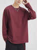 Men's Plus Size Solid Color Casual Long Sleeve T-Shirt by Simply Love