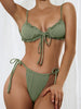 3PCS Ladies Split Swimwear Sets Women Swimsuit Women's Bikini Swimsuits Bikini Set With Wrap Skirt Underwire Swimwear Bathing Suit Chiffon Cover Up Bikini Ruffles Lace-up Mesh Cover Ups Bikinis Set by Stevvex