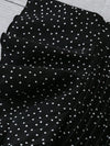 Polka Dot Notched Ruffled Cap Sleeve Blouse