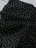 Polka Dot Notched Ruffled Cap Sleeve Blouse