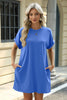 Short Sleeve Mini Dress with Pockets Casual & Stylish Everyday Wear by Stevvex