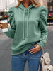 Minimalist Puff Sleeve Drawstring Hoodie by FitiqueFit