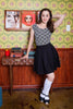 Boat Neck Top in Geometric Print - Small only by Retrolicious