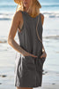Lovelet Round Neck Sleeveless Romper with Pockets