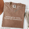 Walking by Faith Tripping Constantly Shirt – Christian Western Graphic Tee for Women by Dog Mom Hat