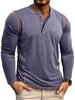 Men's Full Size Casual Button Detail Long Sleeve T-Shirt Plus Size by Simply Love