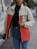 Unique Autumn Leopard Color Block Zip-Up Jacket Trendy Lightweight Jacket with Pockets Charming Winter Jacket by Stevvex