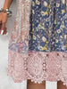 Blush Pink Elegant Full-Size Lace Detail Dress Printed Sleeve Midi Dress for Women by Stevvex