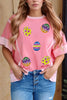 Sequined Easter Egg Short Sleeve T-Shirt by Wild and Free Boutique