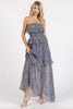 Ruffled Smocked Floral Halter Neck Maxi Dress For Summer – Feminine and Elegant Floral Maxi Dress with Smocked Waist by Stevvex