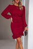 Elegant Black Ruffled Balloon Sleeve Mini Dress Luxury & Playful Statement Piece Simple Dress by Stevvex