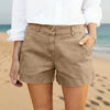 Women's High-Waisted Twill Cotton Bermuda Shorts by FitiqueFit