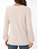 Ribbed Knit V-Neck Long Sleeve T-Shirt by Simply Love