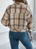 Classic Plaid Button Up Long Sleeve Jacket Women Cozy Trendy Everyday Wear Simple Jacket by Stevvex