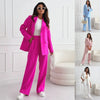 Women's Professional Blazer & Trousers Suit Set – Long Sleeve, Full Length by FitiqueFit