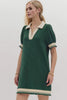 Trendy Contrast Short Sleeve Mini Dress Soft & Comfortable Casual Dress for Women by Stevvex