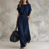 Women's Chiffon High-Waist Ruched Maxi Dress by FitiqueFit