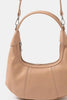 Fame Faux Leather Round Multi Panel Crossbody Handbag