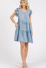 New Summer V-Neck Ruffled Cap Sleeve Mini Dress For Women – Fluttering, Trendy, Feminine, Elegant & Playful Style by Stevvex