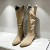 Chunky Heel Suede Riding Boots Women by FitiqueFit