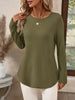 Plus Size Casual Waffle Knit Long Sleeve T-Shirt by Simply Love