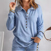 Women's Loose Fit Long Sleeve Knit Top – Button Detail, S–5XL by FitiqueFit