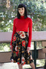 Charlotte Skirt in Black Floral - 4X only by Retrolicious
