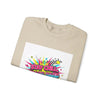 Stay Chill Crash Out Crewneck Sweatshirt | neon graffiti meltdown design by Tristan’s Treehouse