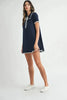 Ruffle Trimmed Collar Fine Knit Mini Dress For Women – Ruffle Mini Dress, Fine Knit Dress, Collar Dress, Feminine Mini Dress, Chic Knit Dress by Stevvex