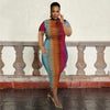 European And American New Round Neck Printed Short Sleeve Plus Size Women's Clothing Dress