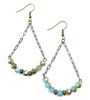 BEADED TRI-ARCH ON CHAIN/YELLOW EARRINGS by DoodleBug's