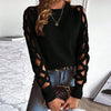 Women's Casual Long Sleeve Hollow Out Sweater by FitiqueFit