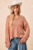 BiBi Chunky Knit Sweater with Flower Detail Sleeves by FitiqueFit