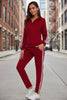 Women’s Fashionable Printed Sports Long-Sleeve Hoodie Set by FitiqueFit