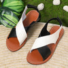 Women's Color-Block Cross-Strap Flat Sandals by FitiqueFit