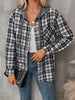 Plaid Buttoned Long Sleeve Hooded Jacket for Women – Cozy & Stylish Cotton-Blend Outerwear by Stevvex