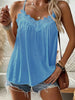 Women's Ice Silk V-Neck Embroidered Camisole Top by FitiqueFit