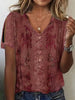 Women’s Lace Heart Print T-Shirt – Summer Short Sleeve Casual Top by FitiqueFit
